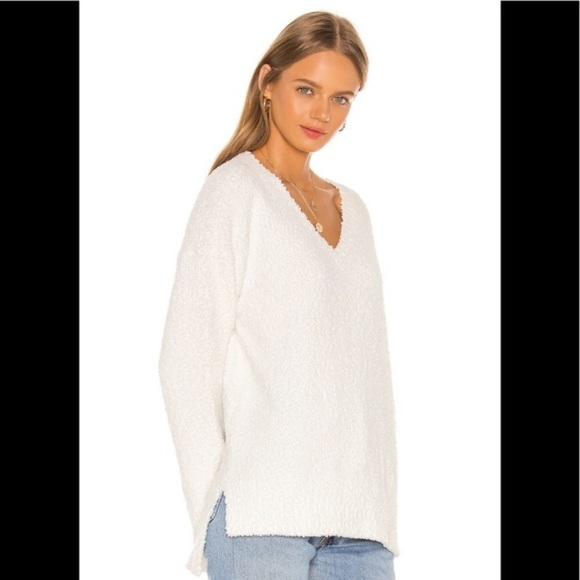 New Sanctuary V-neck Teddy Sweater in Milk Plus Size 2X - Picture 3 of 11